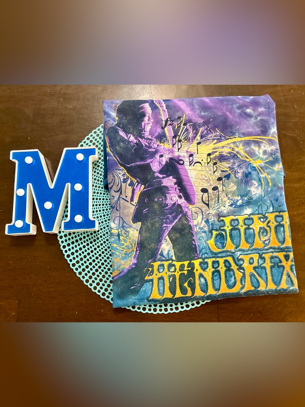 2006 Jimi Hendrix Tie Dye Liquid Blue (Anvil) Graphic Band T Shirt Size XL